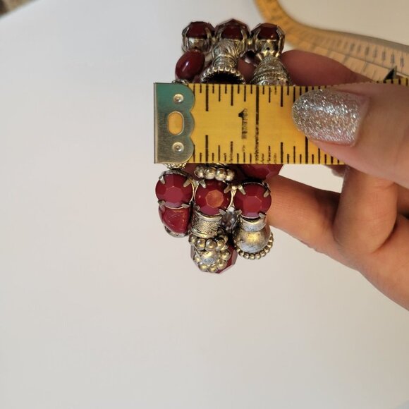 Chunky Red Beaded Bracelet - Picture 7 of 7
